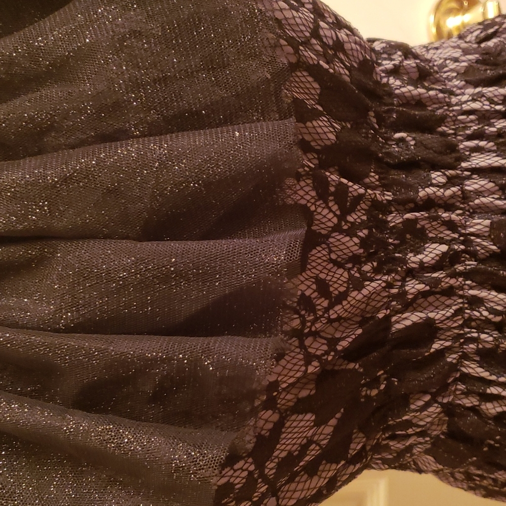Cute Embroidery Flower Black Lace  Dress Petite 🖤 - Picture 2 of 4